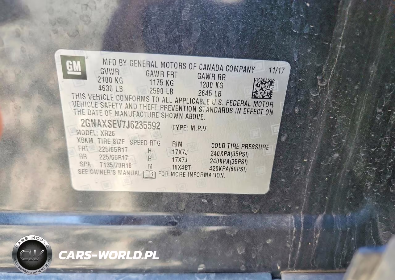 2018 Chevrolet Equinox Lt VIN:2GNAXSEV7J6235592 - 14