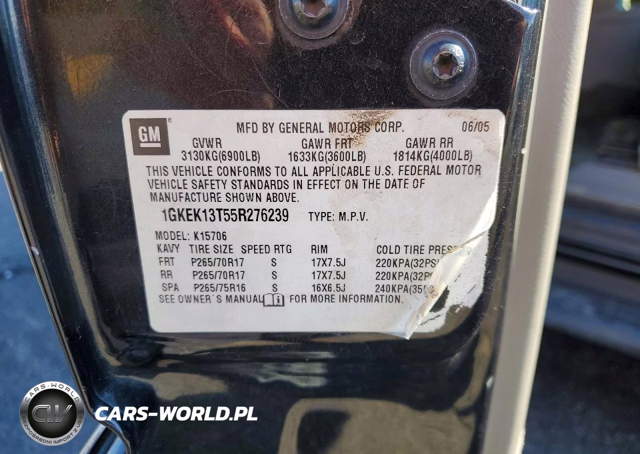 2005 GMC Yukon VIN:1GKEK13T55R276239 - 13