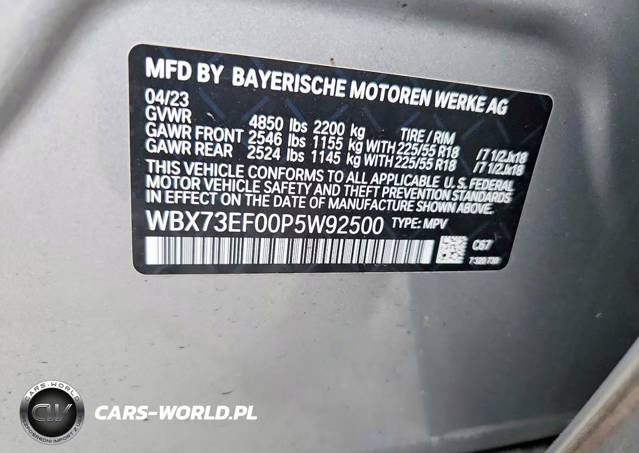 2023 BMW X1 VIN:WBX73EF00P5W92500 - 14