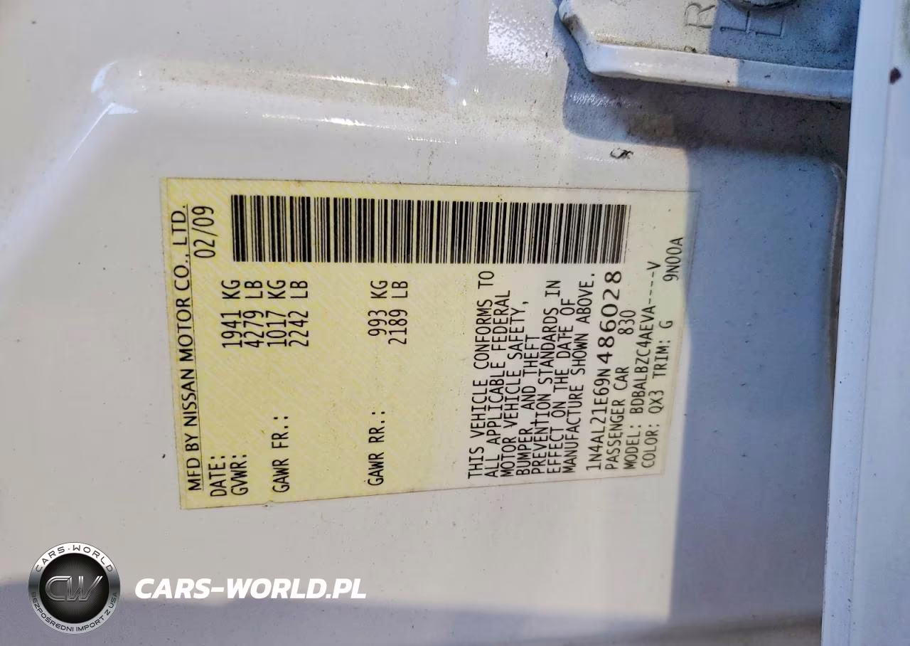 2009 Nissan Altima 2.5 VIN:1N4AL21E69N486028 - 12