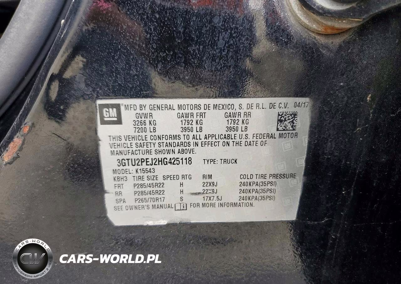 2017 GMC Sierra K1500 Denali VIN:3GTU2PEJ2HG425118 - 12