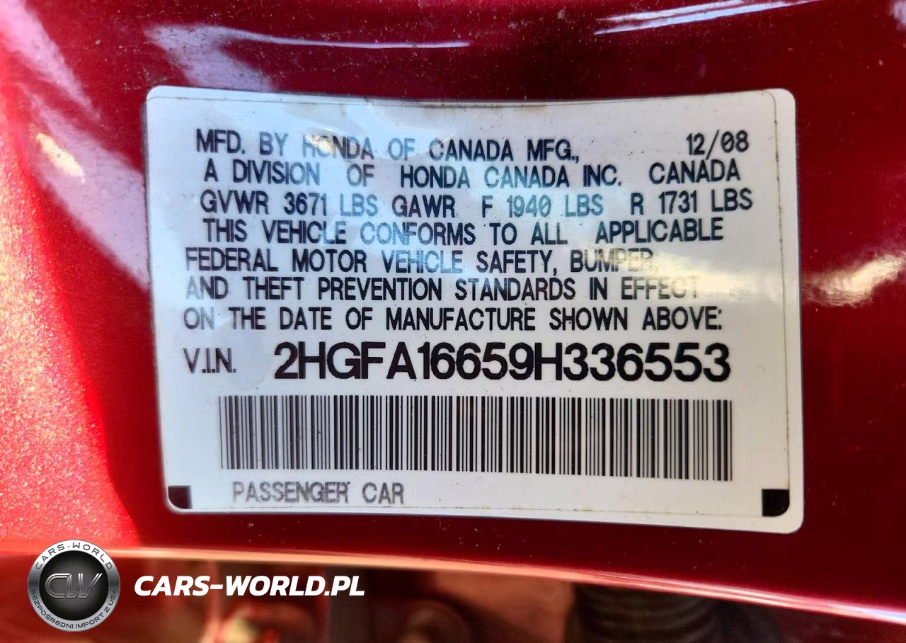 2009 Honda Civic Lx-S VIN:2HGFA16659H336553 - 12