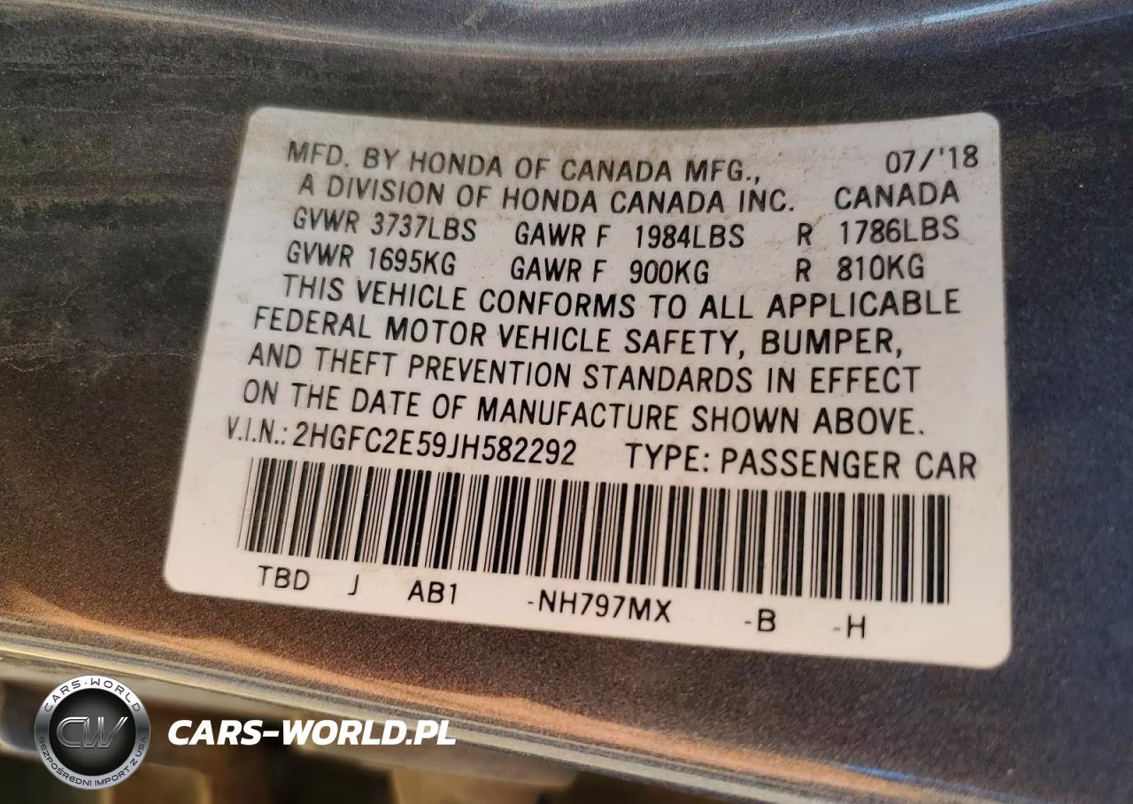 2018 Honda Civic Lx VIN:2HGFC2E59JH582292 - 12