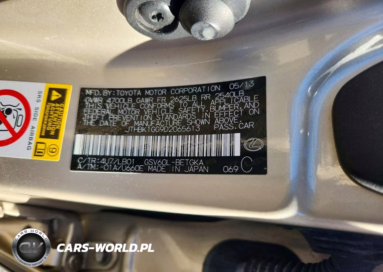 2013 Lexus Es 350 VIN:JTHBK1GG9D2065613 - 13