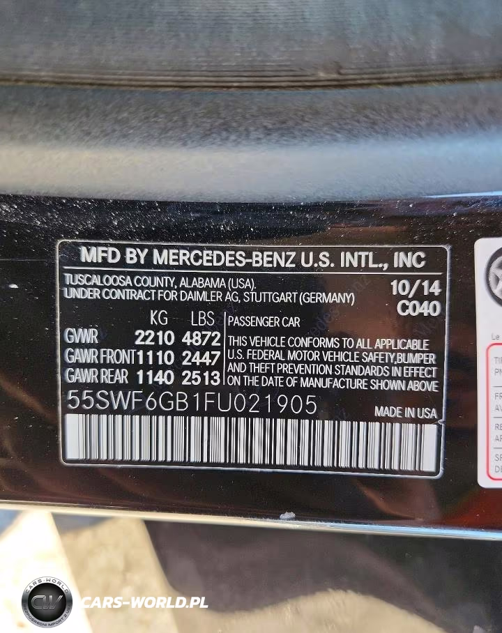 2015 Mercedes-Benz C 400 4Matic VIN:55SWF6GB1FU021905 - 12