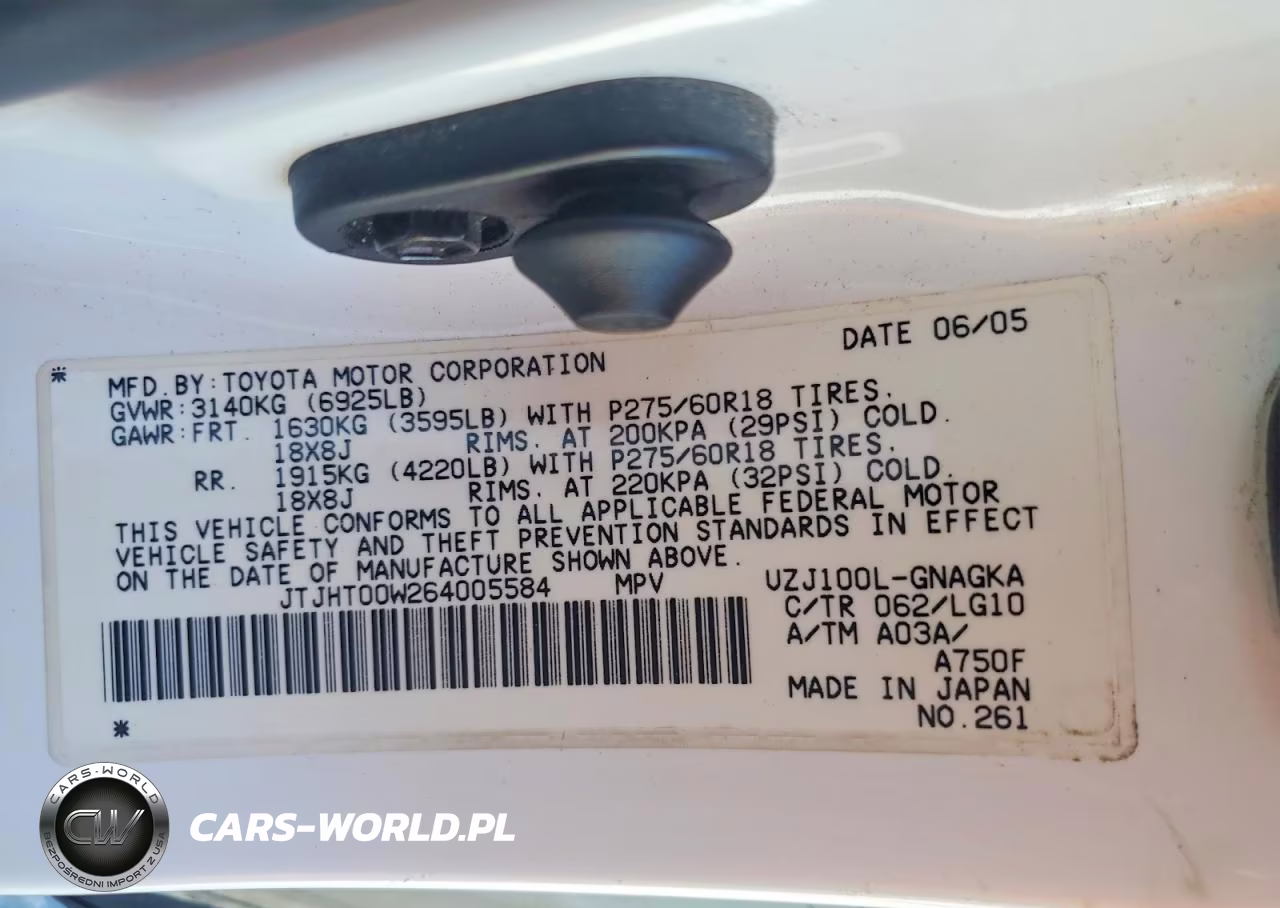 2006 Lexus Lx 470 VIN:JTJHT00W264005584 - 13