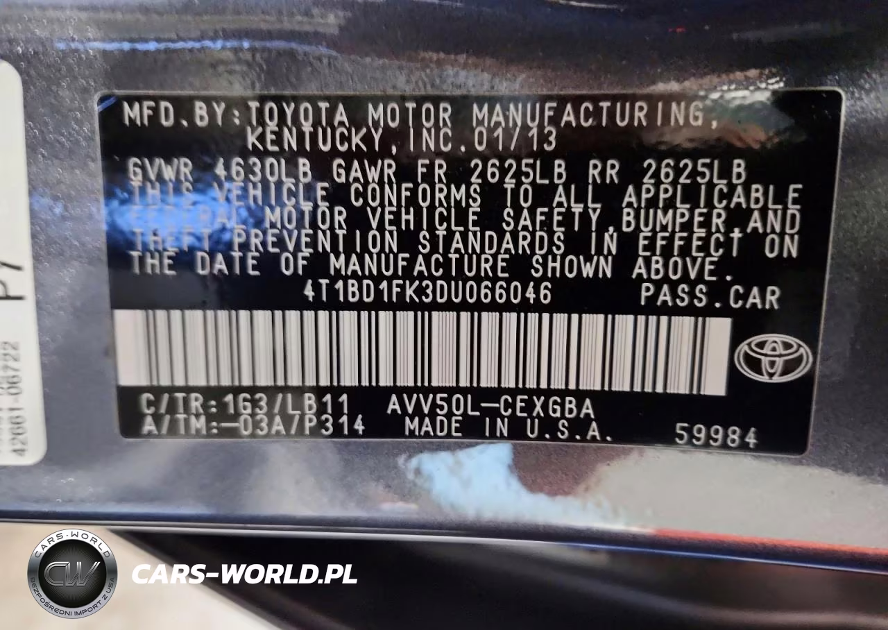 2013 Toyota Camry Hybrid Xle VIN:4T1BD1FK3DU066046 - 13