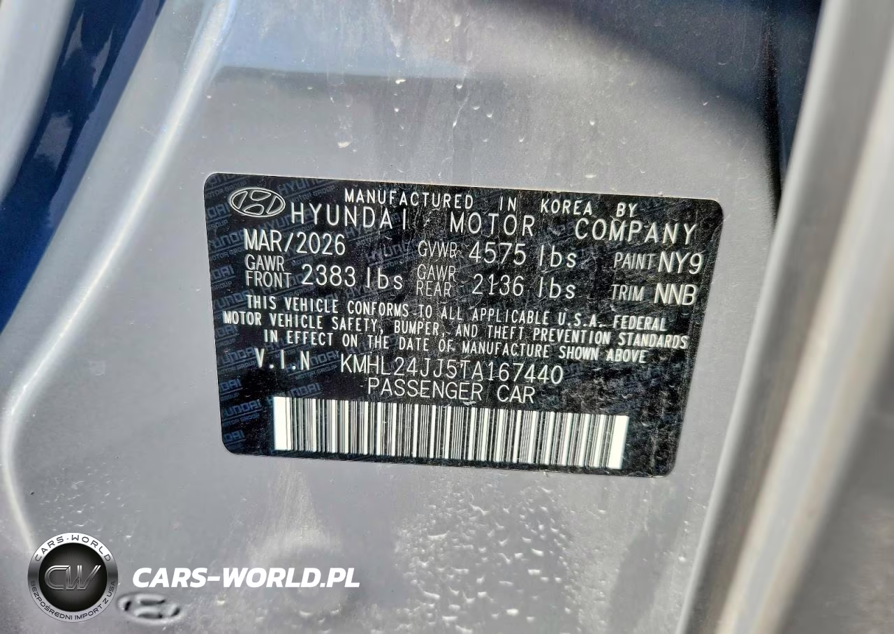 2026 Hyundai Sonata Hybrid Blue VIN:KMHL24JJ5TA167440 - 12