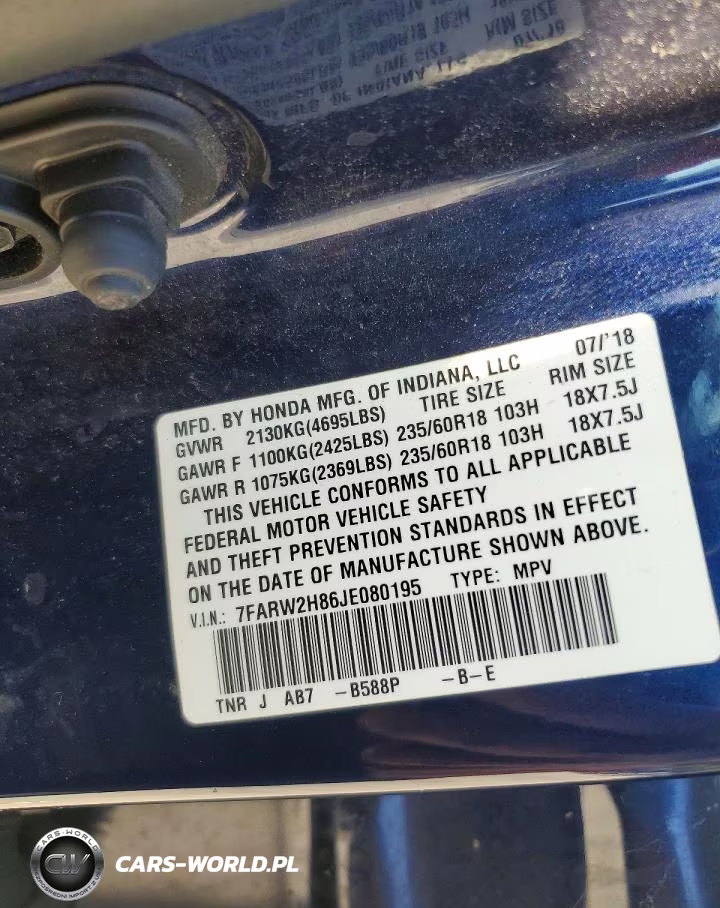 2018 Honda Cr-V Exl VIN:7FARW2H86JE080195 - 13