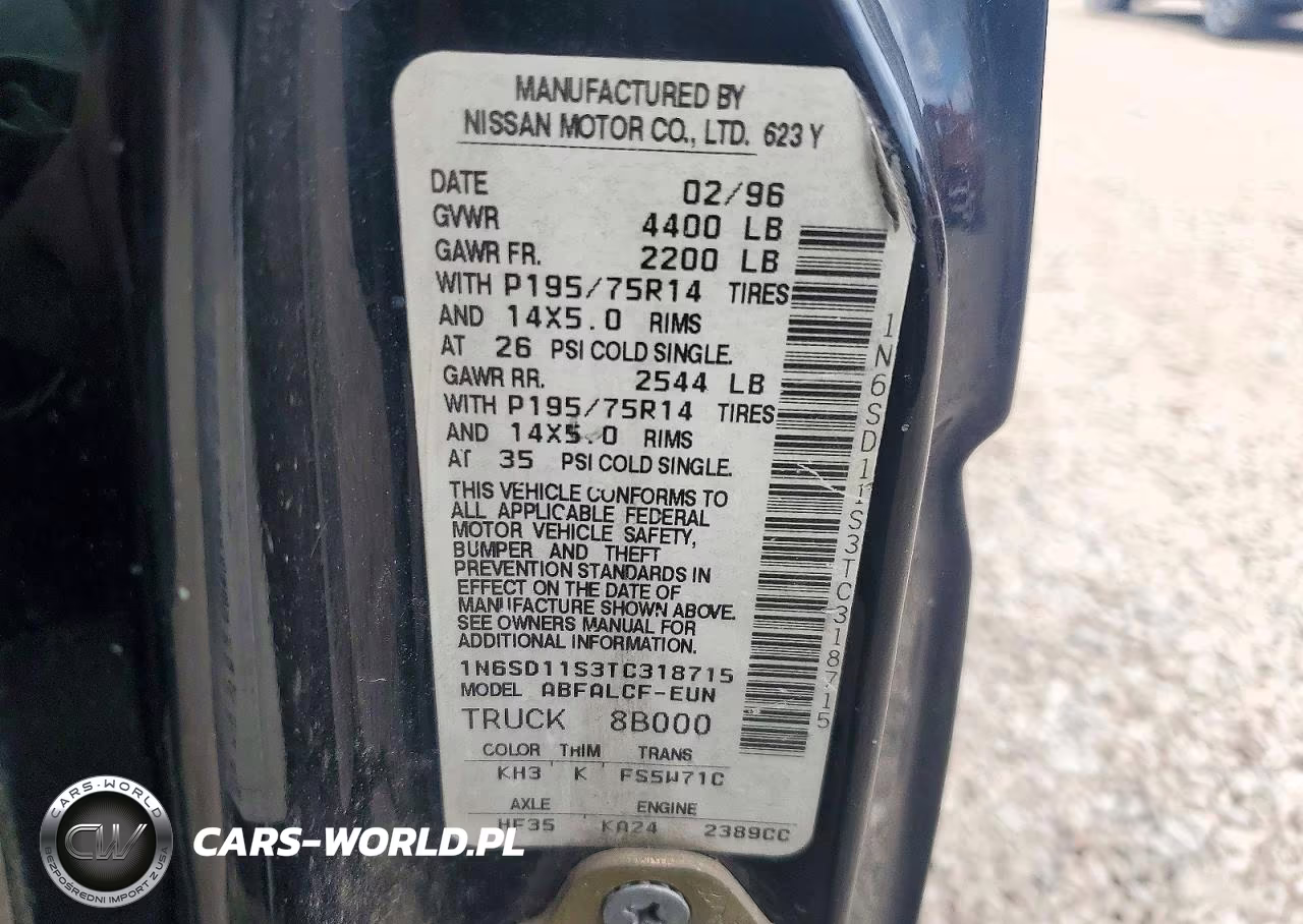 1996 Nissan Truck Base VIN:1N6SD11S3TC318715 - 12