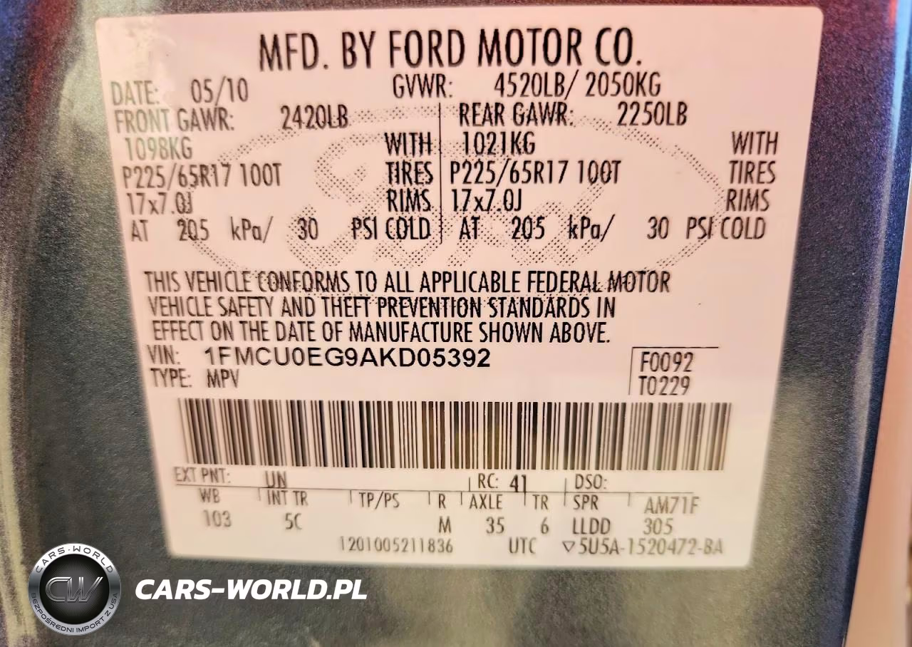 2010 Ford Escape Limited VIN:1FMCU0EG9AKD05392 - 13