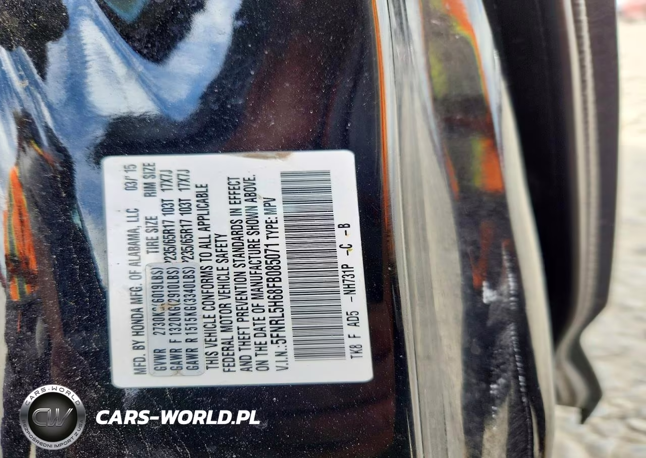 2015 Honda Odyssey Exl VIN:5FNRL5H68FB085071 - 14