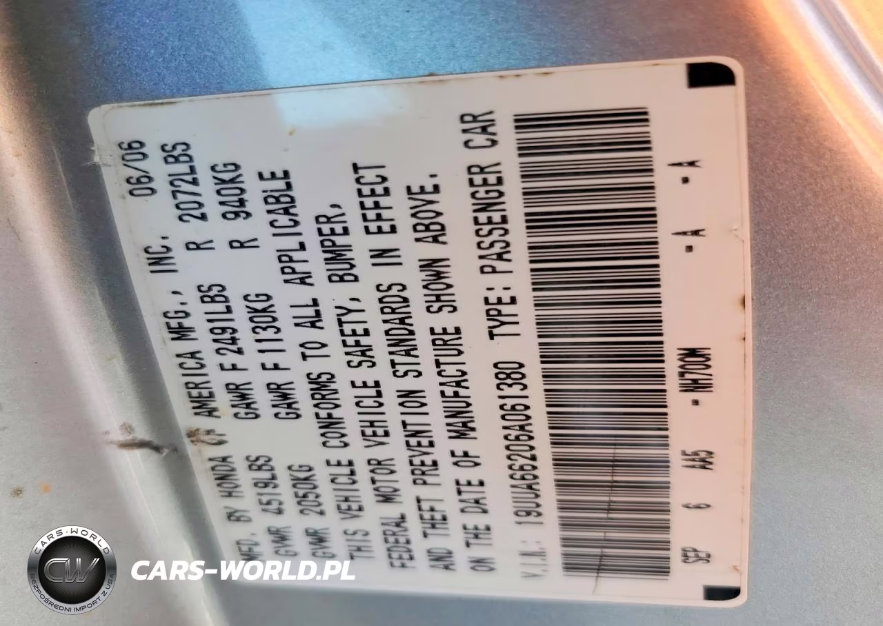 2006 Acura 3.2Tl VIN:19UUA66206A061380 - 12