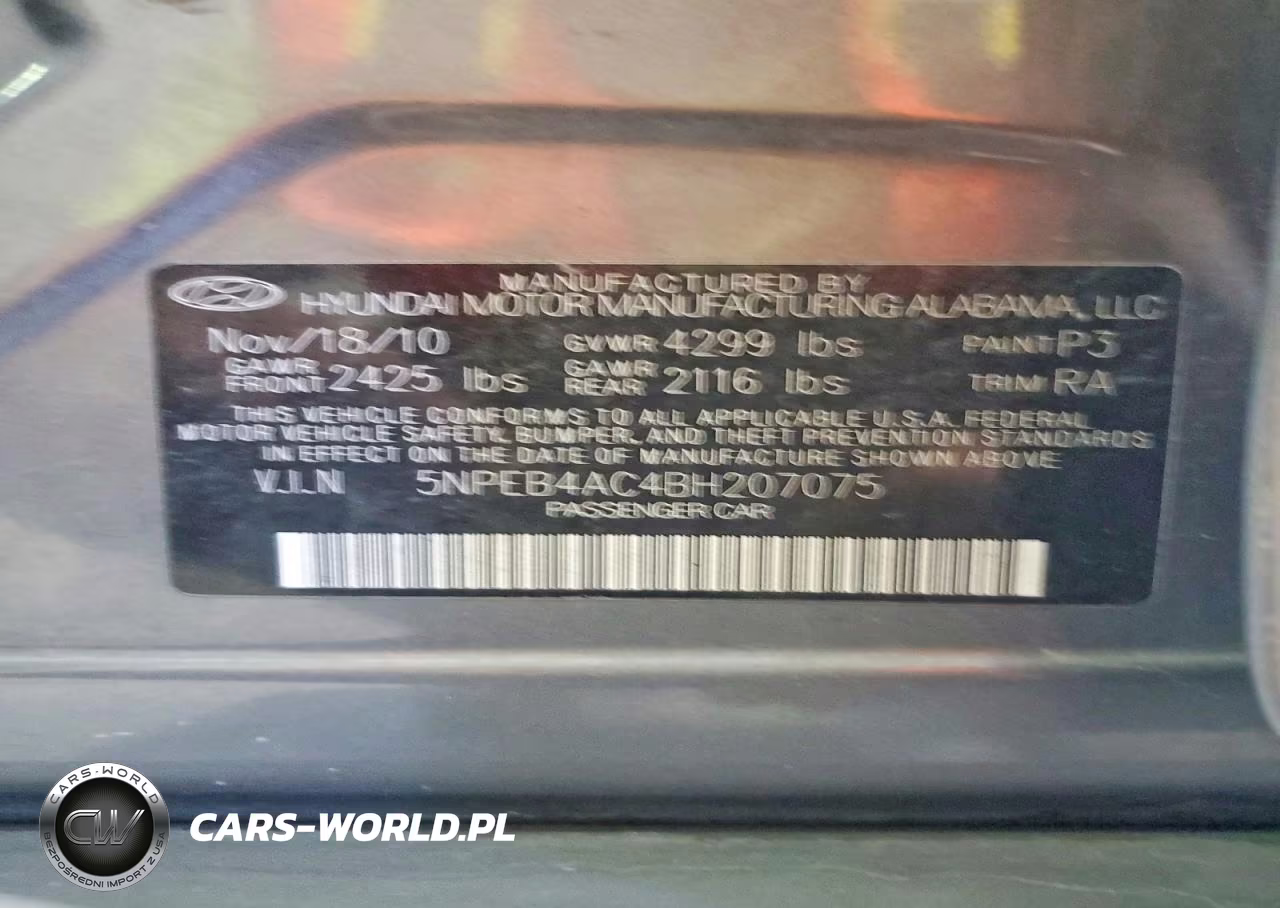 2011 Hyundai Sonata Gls VIN:5NPEB4AC4BH207075 - 12