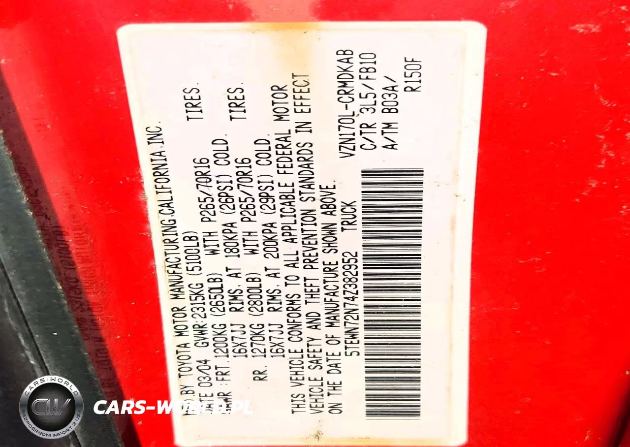 2004 Toyota Tacoma V6 VIN:5TEWN72N74Z382952 - 12