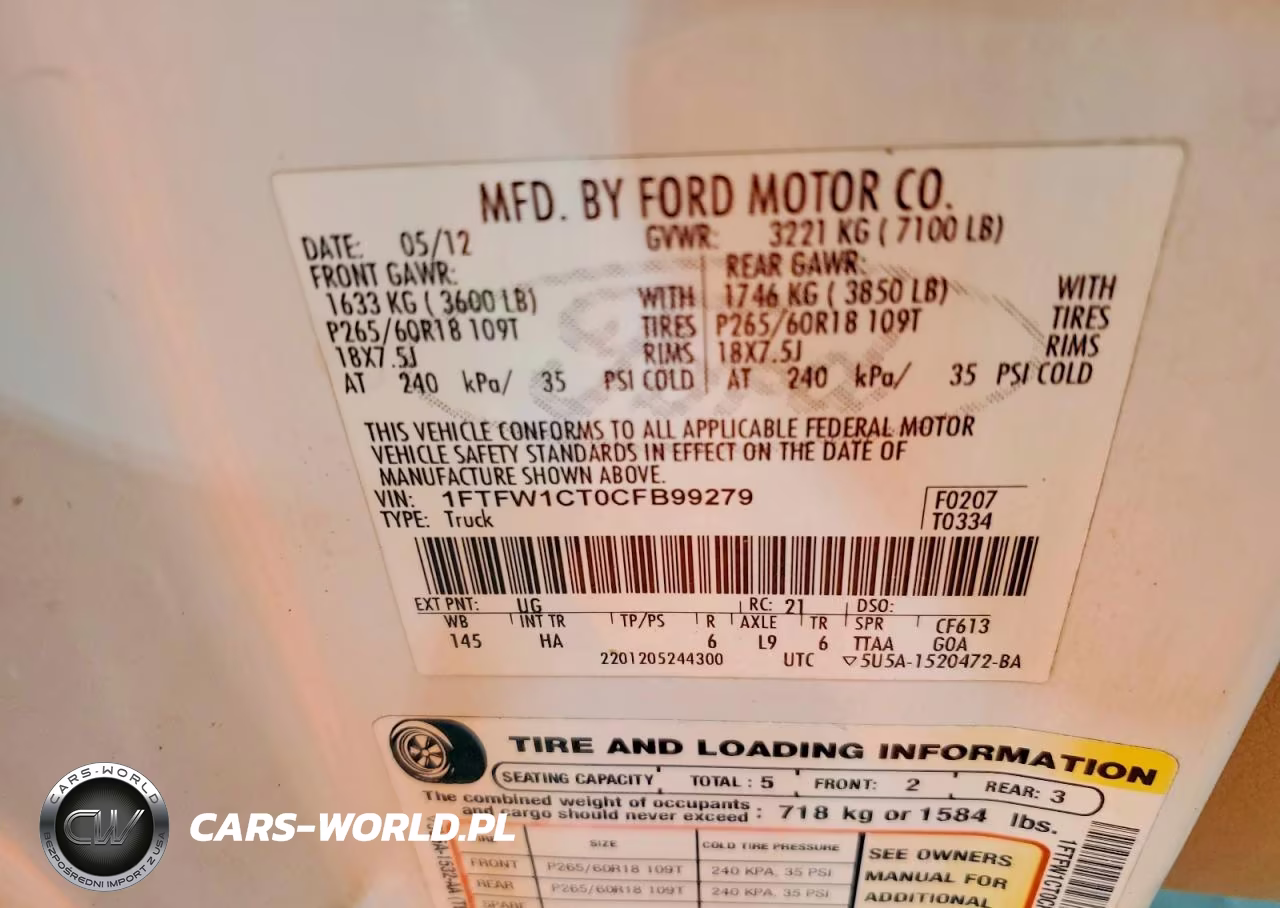 2012 Ford F150 Supercrew VIN:1FTFW1CT0CFB99279 - 12