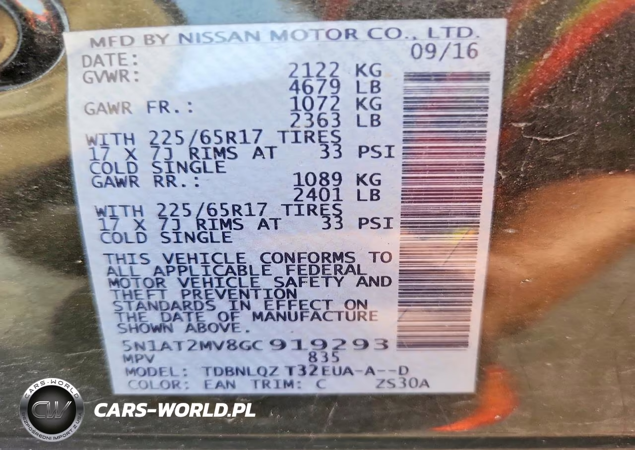 2016 Nissan Rogue Sv VIN:5N1AT2MV8GC919293 - 13