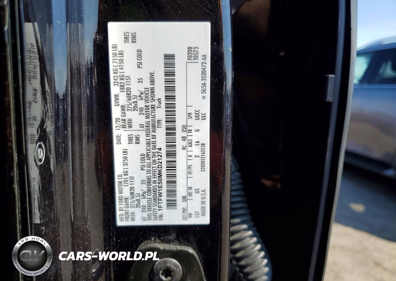 2021 Ford F150 Supercrew VIN:1FTFW1E50MKD21274 - 12