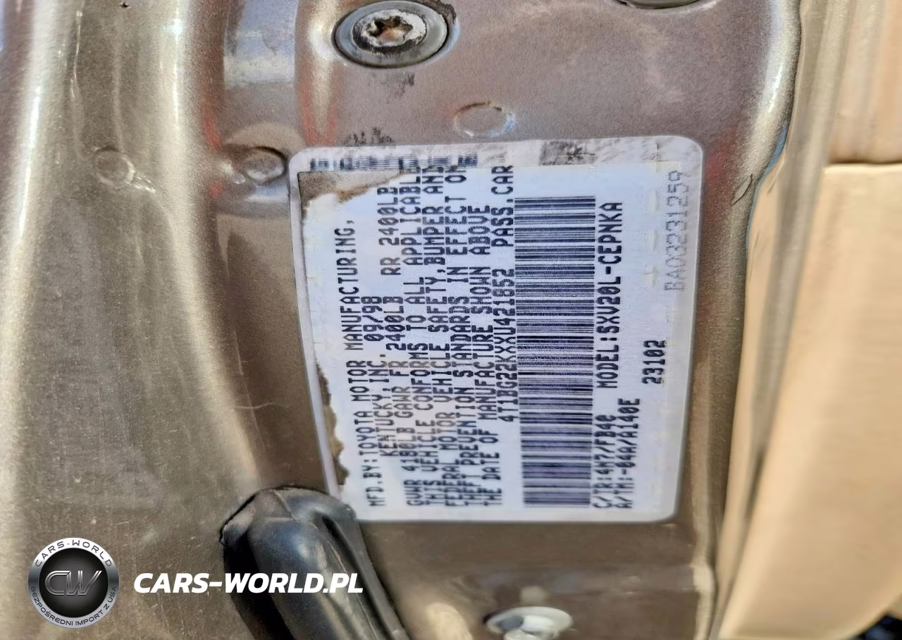 1999 Toyota Camry Le VIN:4T1BG22KXXU421852 - 12