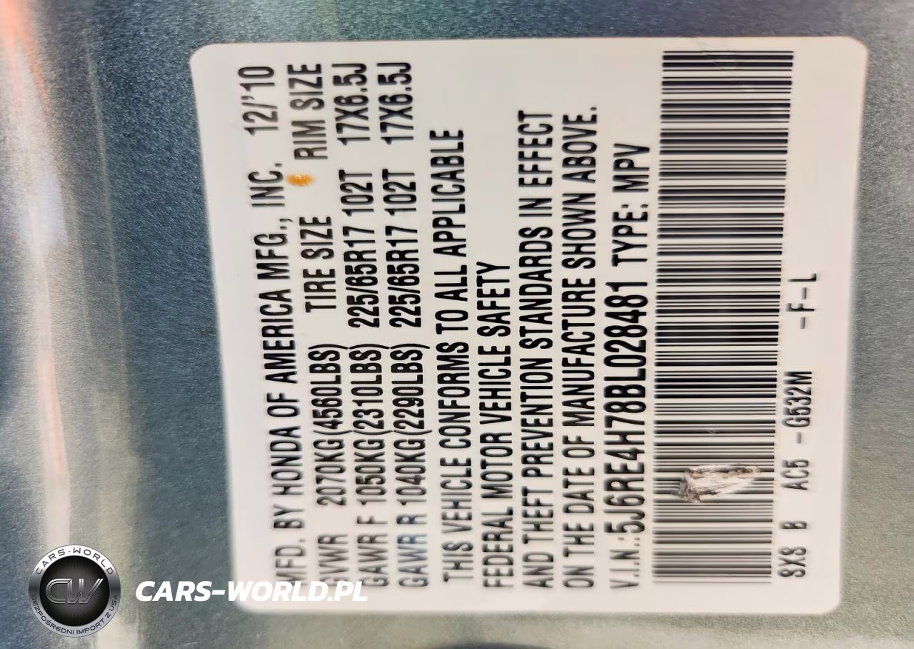 2011 Honda Cr-V Exl VIN:5J6RE4H78BL028481 - 13