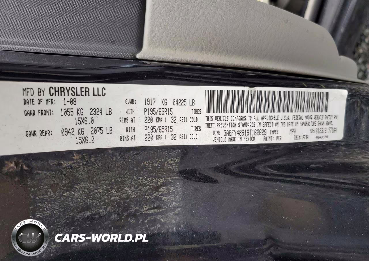 2008 Chrysler Pt Cruiser VIN:3A8FY48B18T162629 - 13