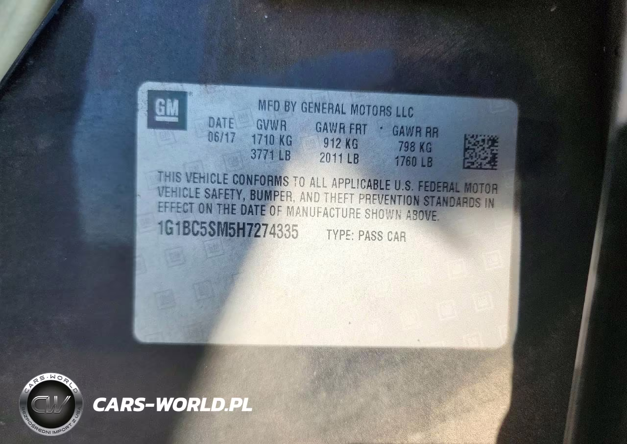 2017 Chevrolet Cruze Ls VIN:1G1BC5SM5H7274335 - 12