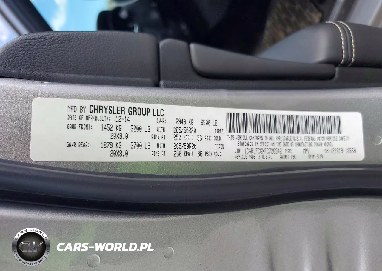 2015 Jeep Grand Cherokee Overland VIN:1C4RJFCGXFC726942 - 13
