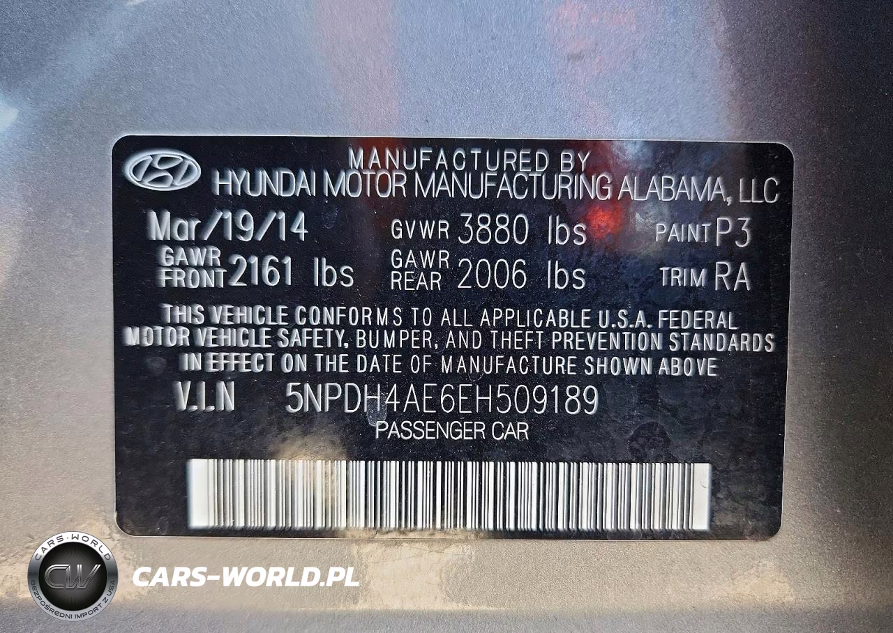 2014 Hyundai Elantra Se VIN:5NPDH4AE6EH509189 - 12