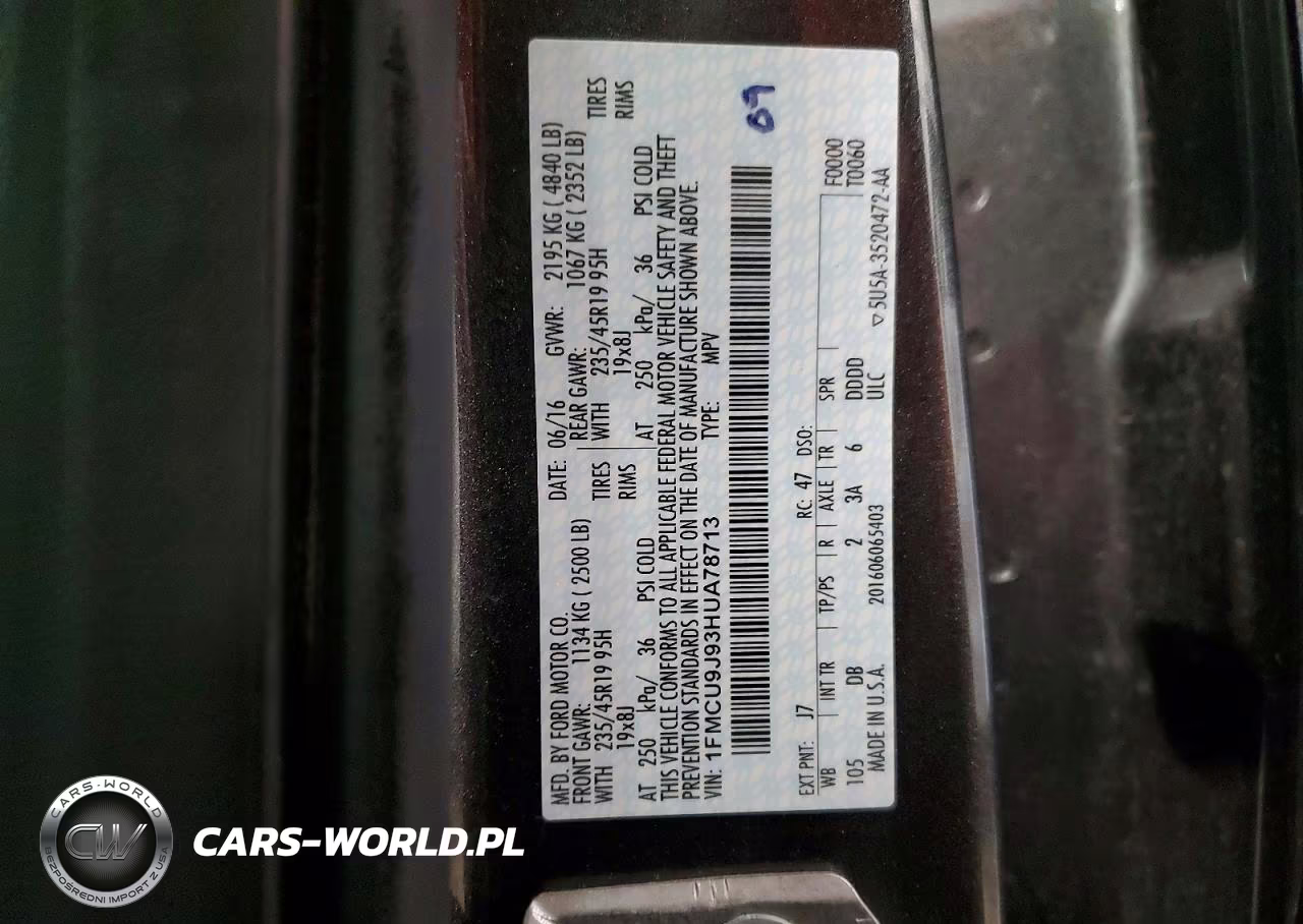 2017 Ford Escape Titanium VIN:1FMCU9J93HUA78713 - 13