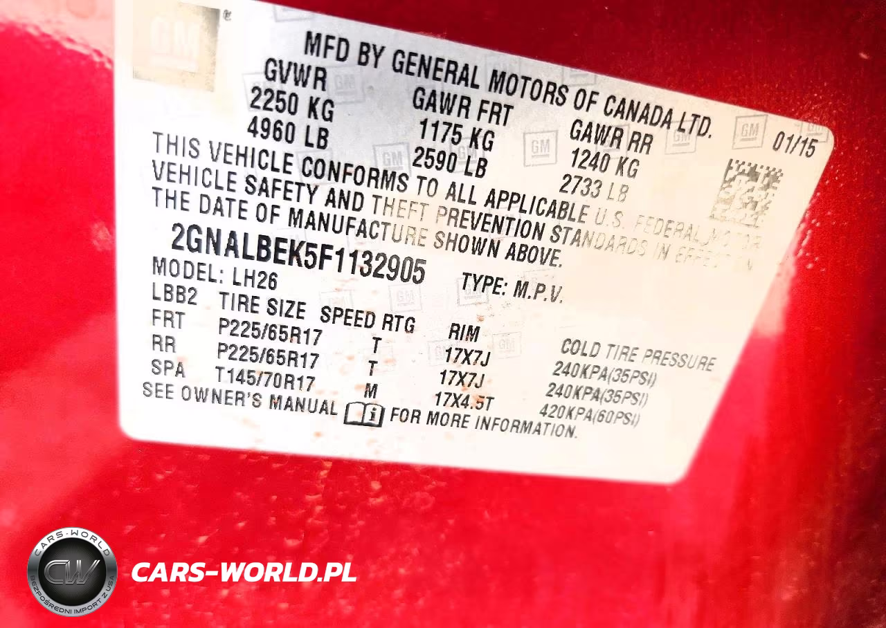 2015 Chevrolet Equinox Lt VIN:2GNALBEK5F1132905 - 12