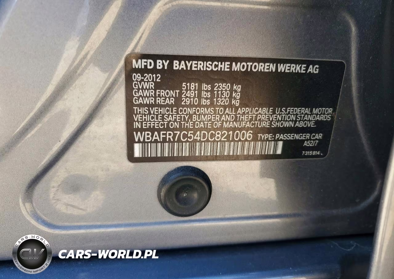 2013 BMW 535 I VIN:WBAFR7C54DC821006 - 12