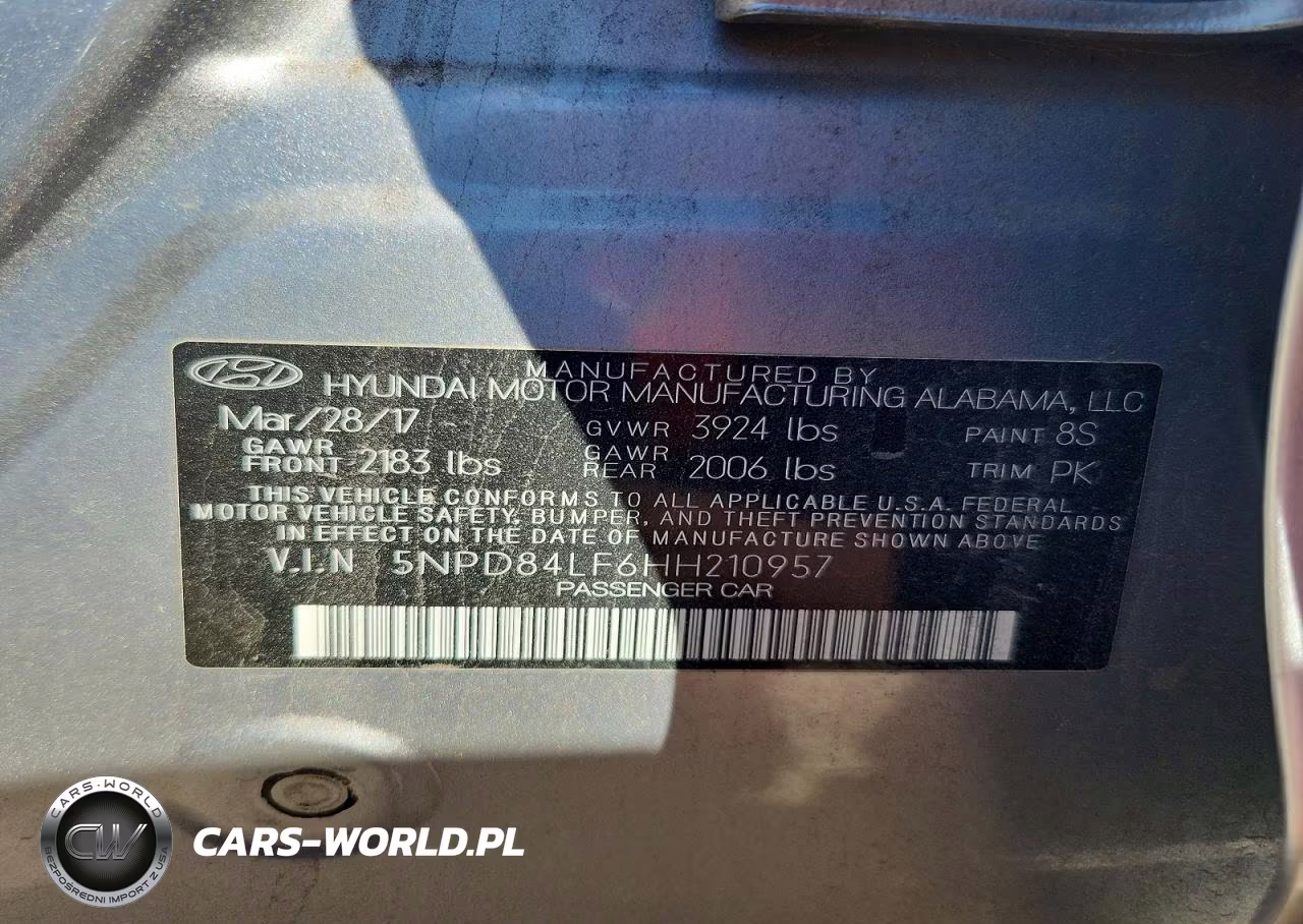 2017 Hyundai Elantra Se VIN:5NPD84LF6HH210957 - 12