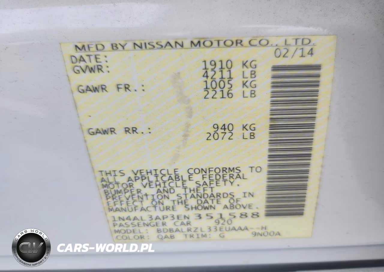2014 Nissan Altima 2.5 S VIN:1N4AL3AP3EN351588 - 12