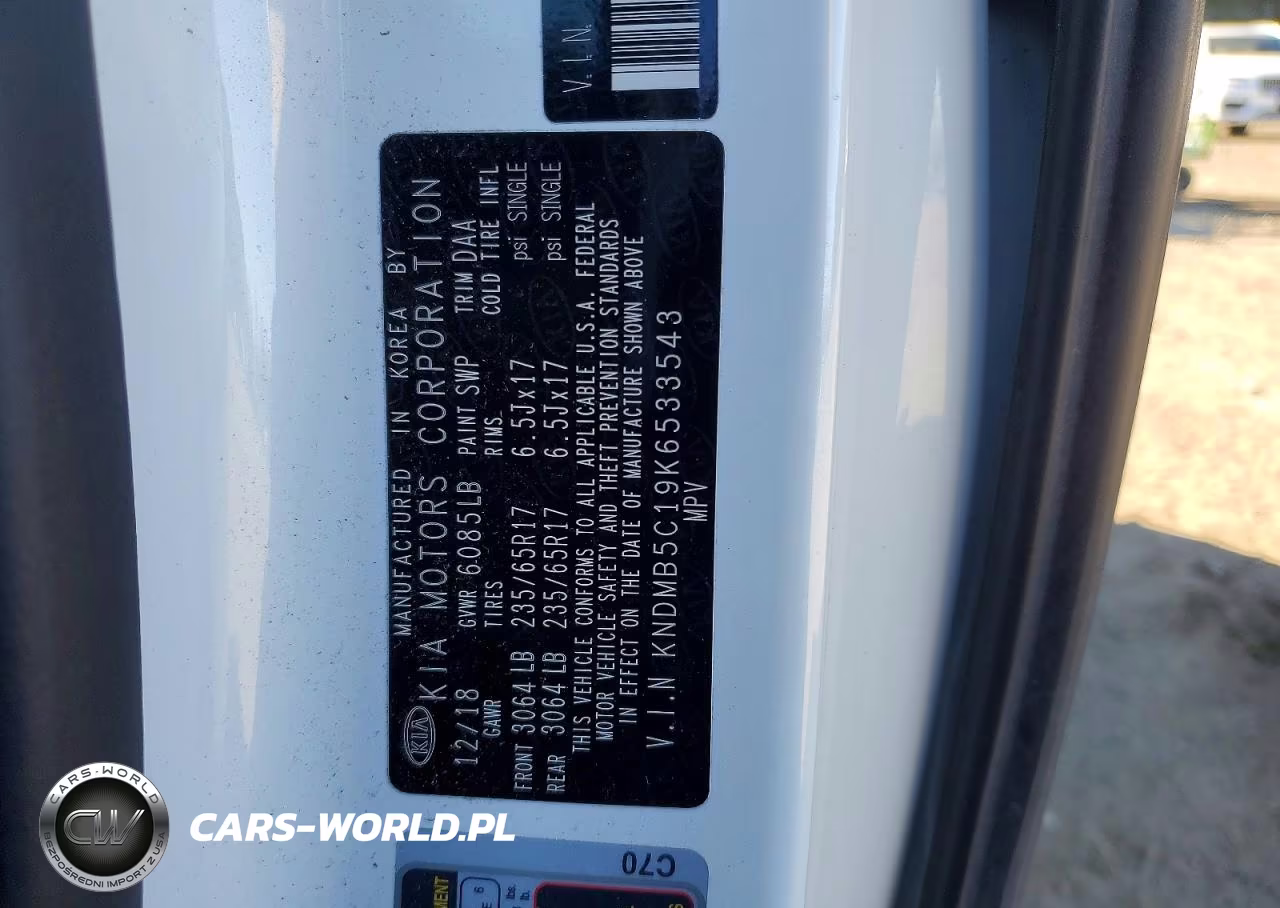 2019 Kia Sedona Lx VIN:KNDMB5C19K6533543 - 13