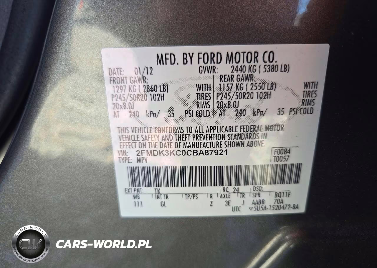 2012 Ford Edge Limited VIN:2FMDK3KC0CBA87921 - 12