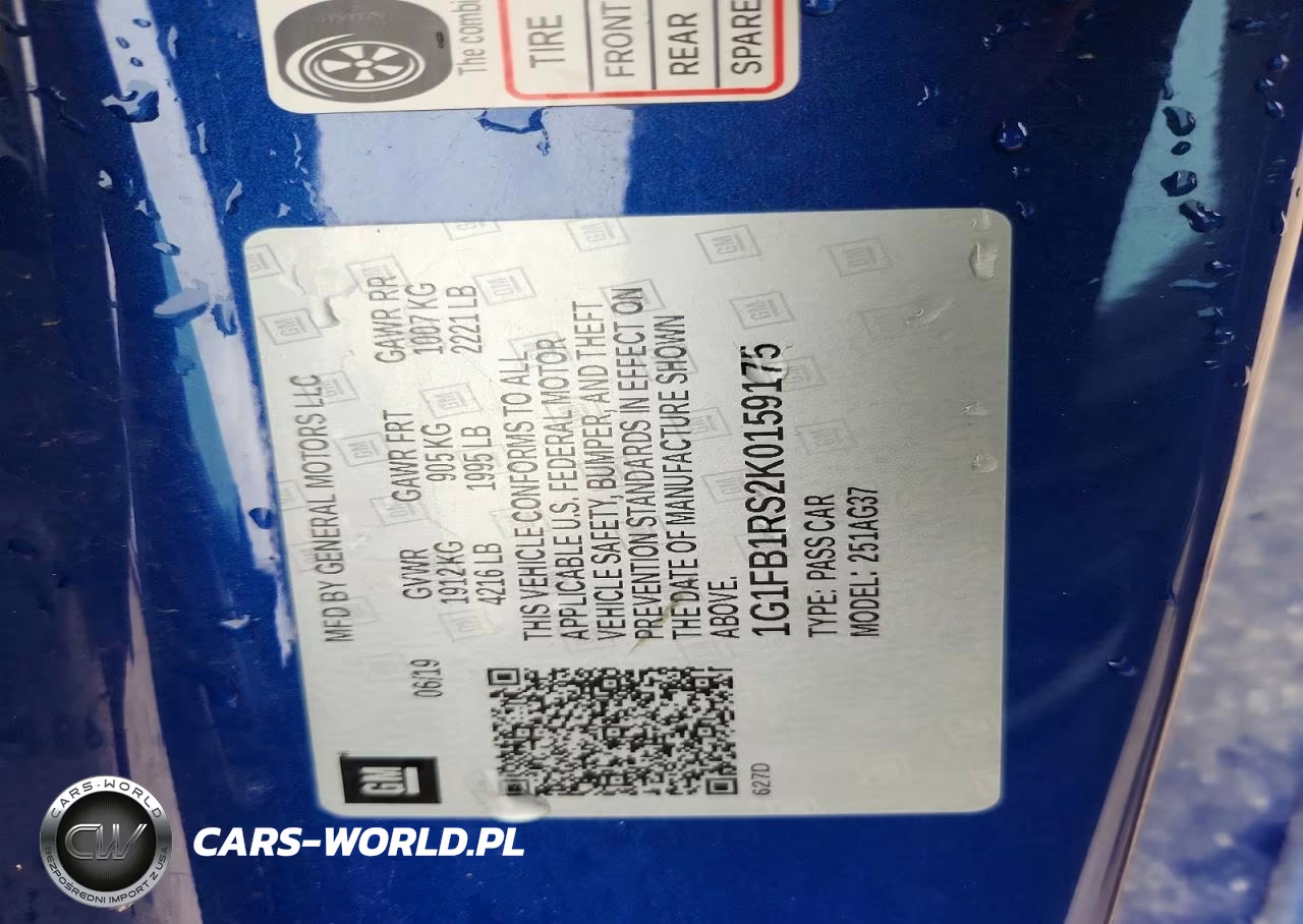 2019 Chevrolet Camaro Ls VIN:1G1FB1RS2K0159175 - 12