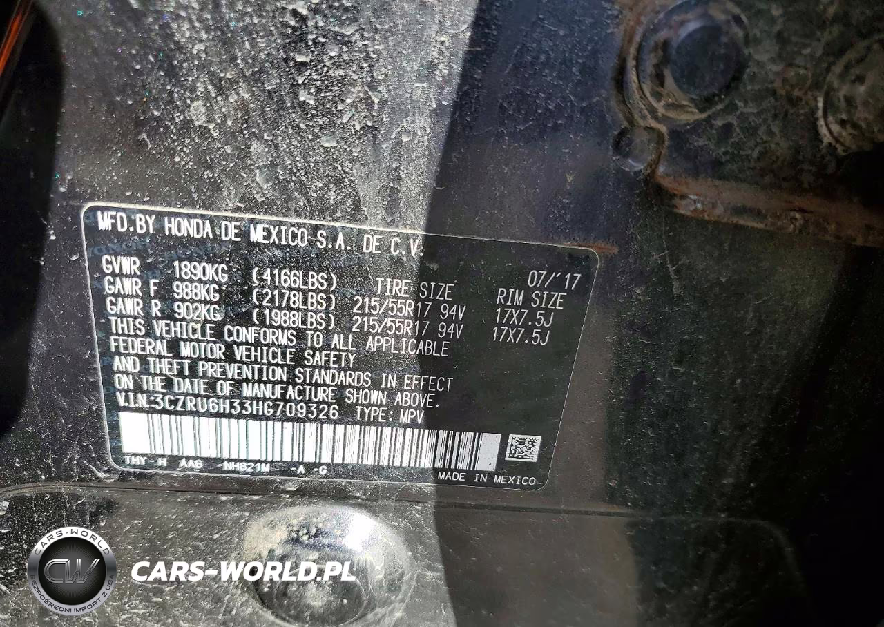 2017 Honda Hr-V Lx VIN:3CZRU6H33HG709326 - 14