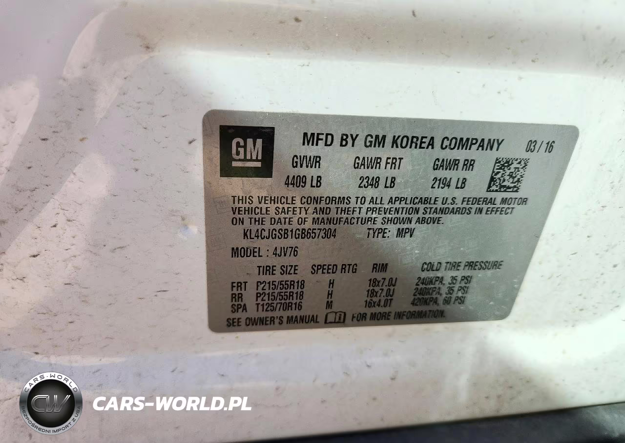 2016 Buick Encore VIN:KL4CJGSB1GB657304 - 13