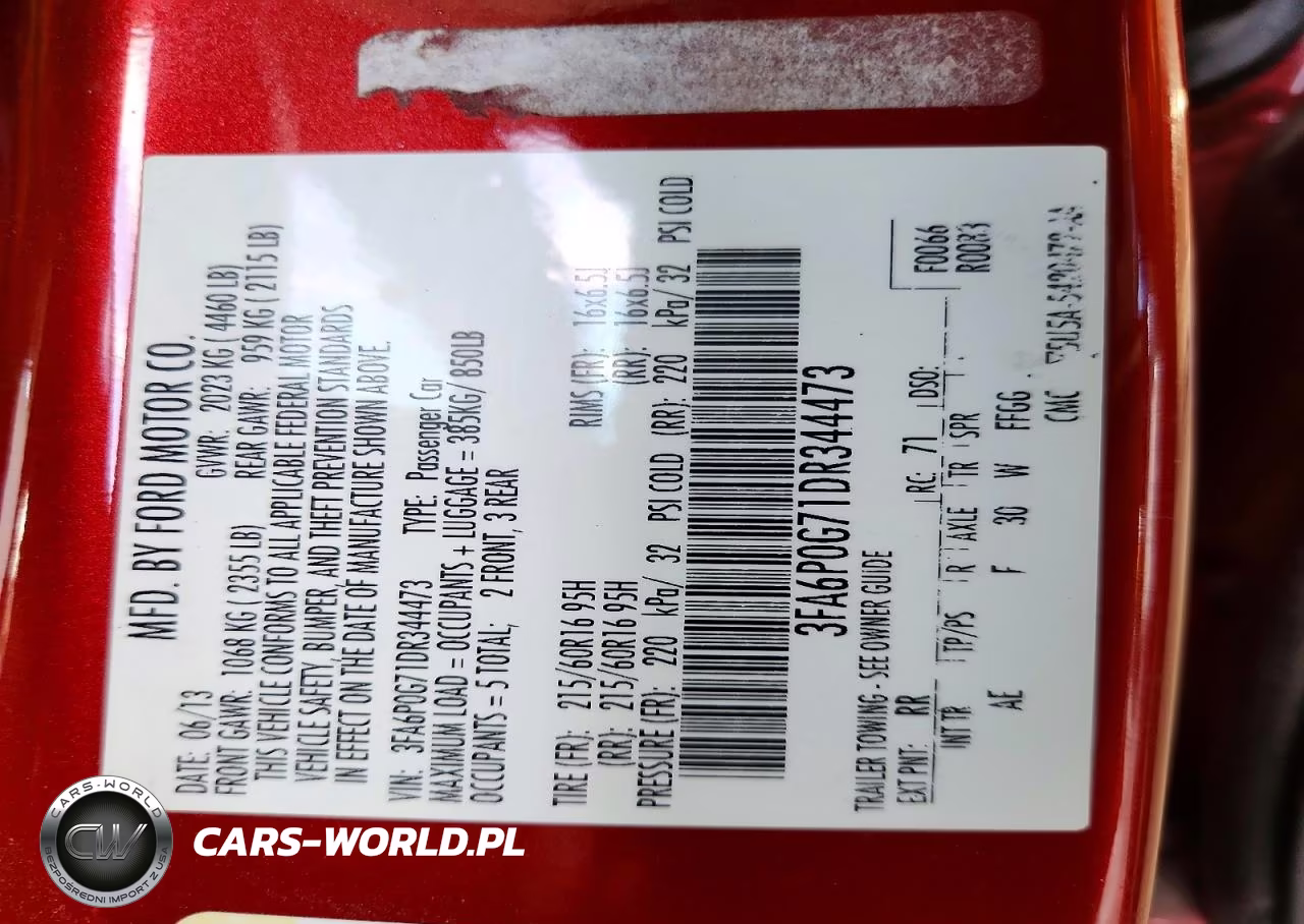 2013 Ford Fusion S VIN:3FA6P0G71DR344473 - 12