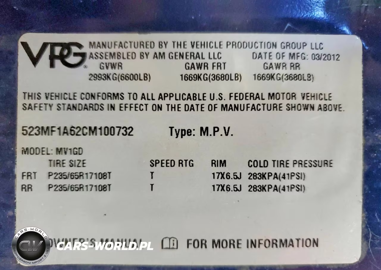 2012 Vpg Mv-1 VIN:523MF1A62CM100732 - 13
