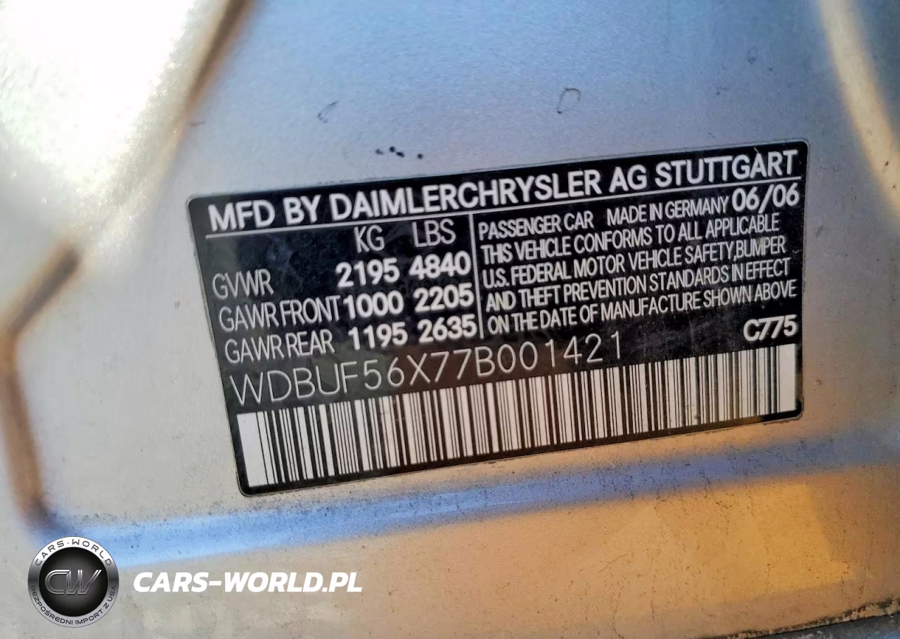 2007 Mercedes-Benz E 350 VIN:WDBUF56X77B001421 - 12