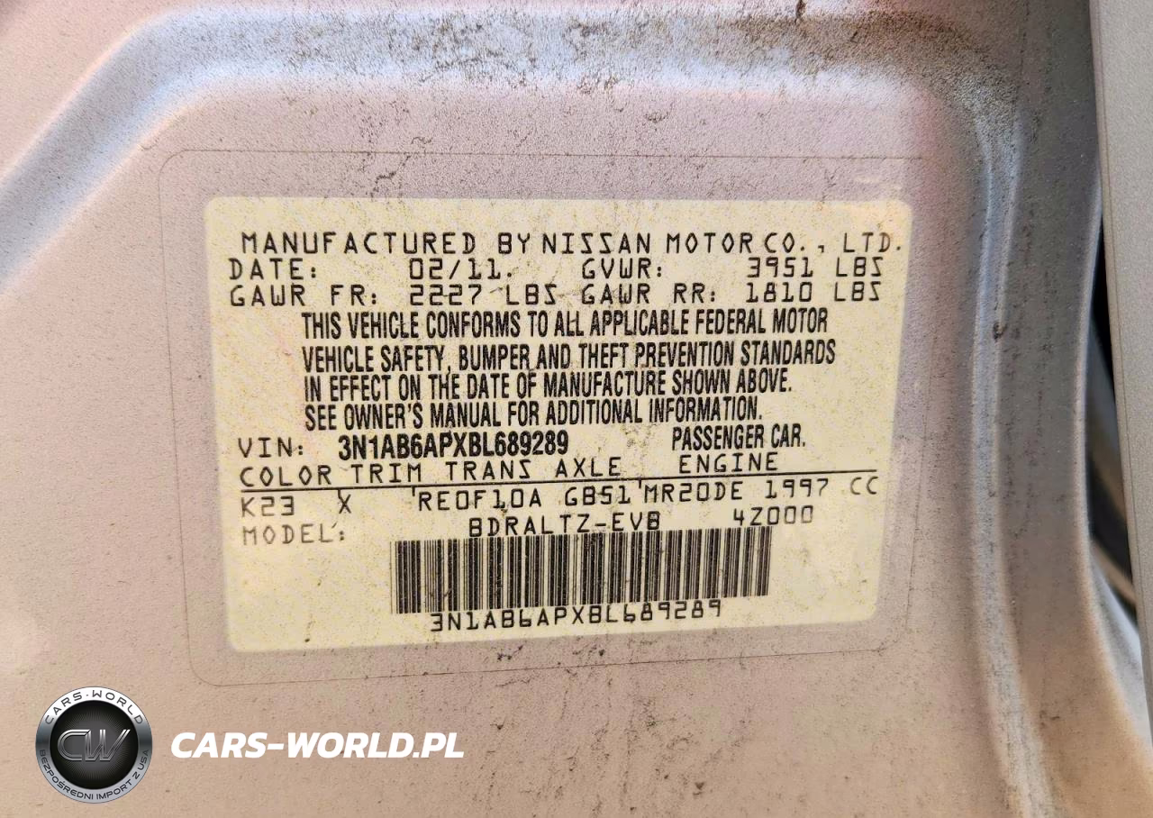 2011 Nissan Sentra 2.0 VIN:3N1AB6APXBL689289 - 12