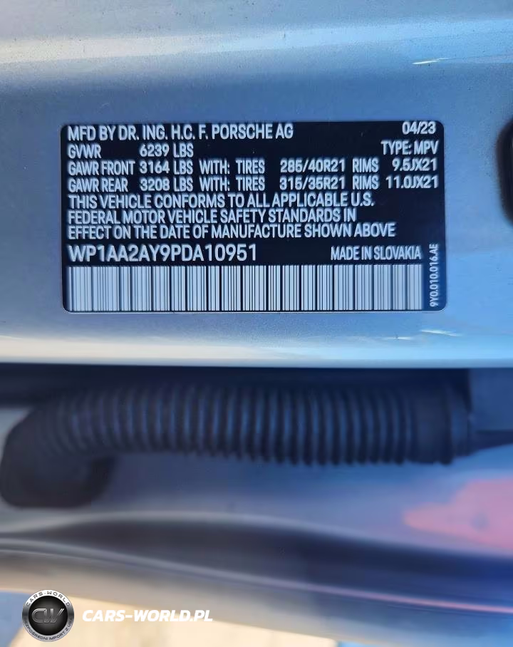 2023 Porsche Cayenne Base VIN:WP1AA2AY9PDA10951 - 13