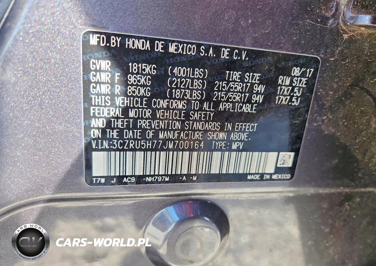 2018 Honda Hr-V Exl VIN:3CZRU5H77JM700164 - 12