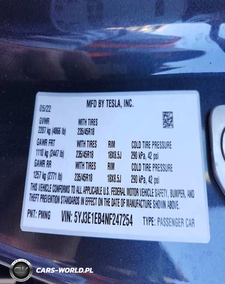 2022 Tesla Model 3 VIN:5YJ3E1EB4NF247254 - 12