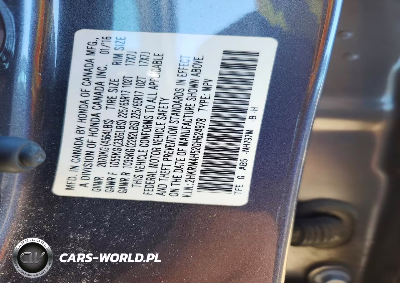 2016 Honda Cr-V Ex VIN:2HKRM4H52GH624978 - 12
