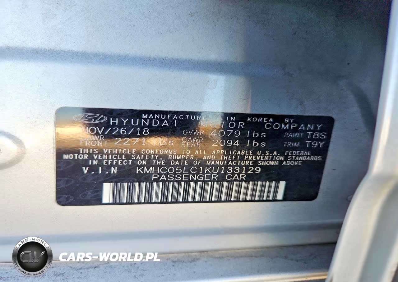 2019 Hyundai Ioniq Limited VIN:KMHC05LC1KU133129 - 12