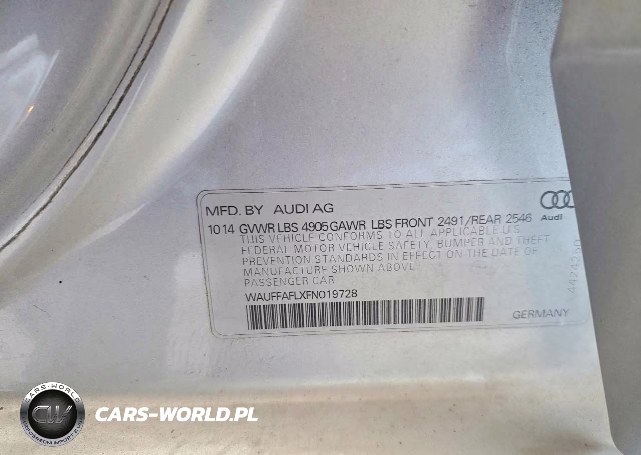 2015 Audi A4 Premium Plus VIN:WAUFFAFLXFN019728 - 13