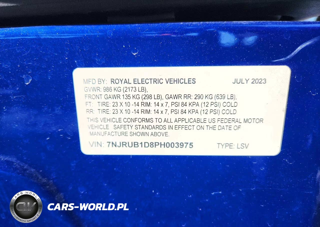 2023 Royal Golf Cart VIN:7NJRUB1D8PH003975 - 10