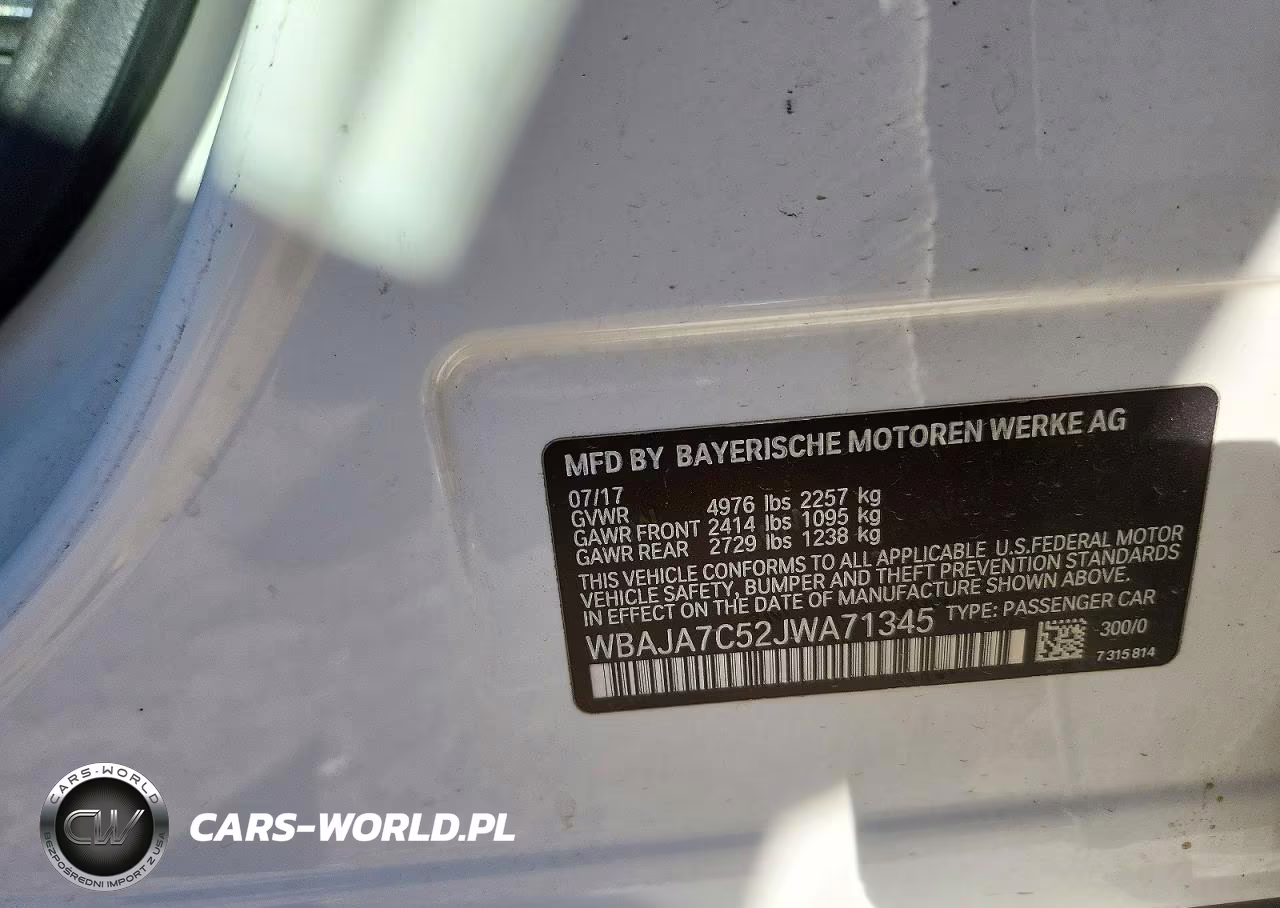 2018 BMW 530 Xi VIN:WBAJA7C52JWA71345 - 12